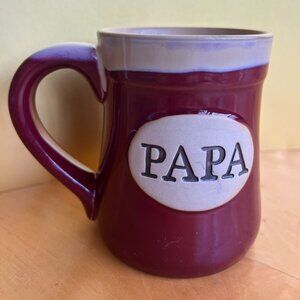 Papa Ceramic Coffee Mug Red and Beige 'The Best Job I've Ever Had is Being Papa'